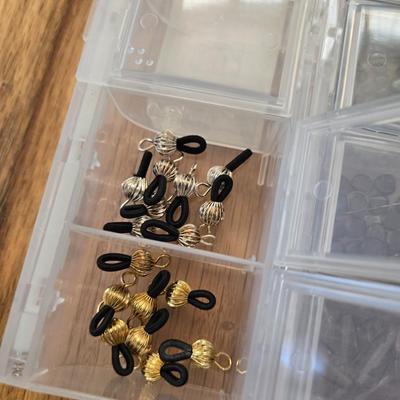 Double Sided Storage Container with Glass Beads and Jewelry Findings