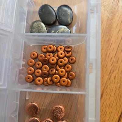 Double Sided Storage Container with Glass Beads and Jewelry Findings