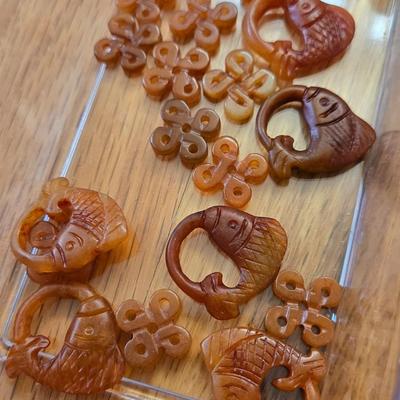 Amber, Mother Of Pearl, Glass Beads & Jewelry Findings