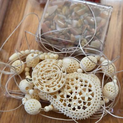 Bone and Coral Beads