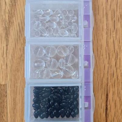 Glass Beads - Clear, Black, Black & White