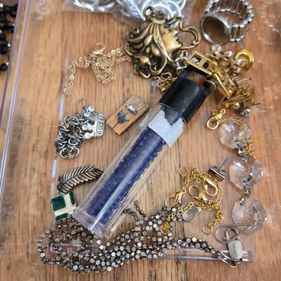 Large Lot of Jewelry Findings, Beads, & Broken Jewelry