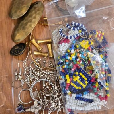 Large Lot of Jewelry Findings, Beads, & Broken Jewelry