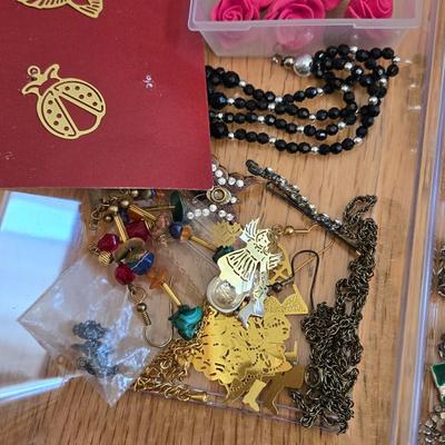 Large Lot of Jewelry Findings, Beads, & Broken Jewelry