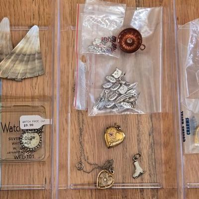 Large Lot of Jewelry Findings, Beads, & Broken Jewelry