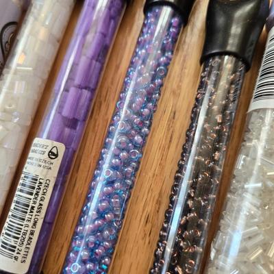 Beads Lot - Strings of Beads and Containers of Loose Beads