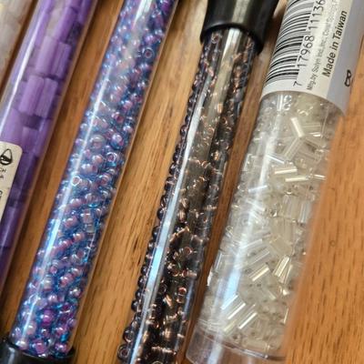 Beads Lot - Strings of Beads and Containers of Loose Beads