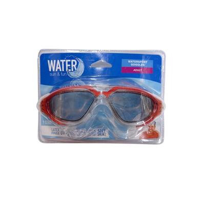 Adult Red Water Fun & Sun Watersport Swim Goggles UV Protection Latex Free