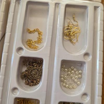 (2) Bead Boards Filled with Beads and Jewelry Findings