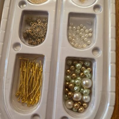 (2) Bead Boards Filled with Beads and Jewelry Findings