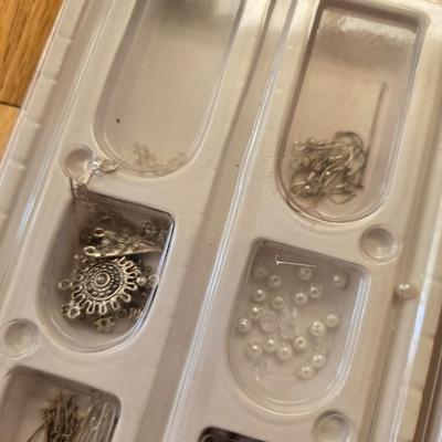 (2) Bead Boards Filled with Beads and Jewelry Findings