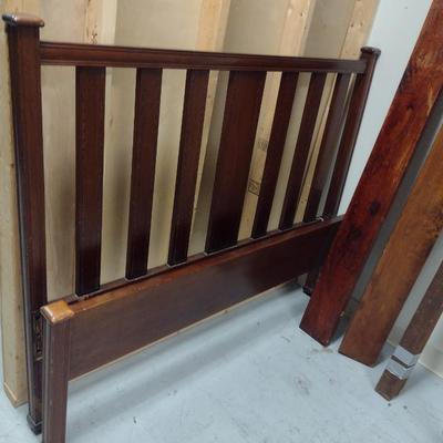 Full Size Antique Bed with Inlay Design