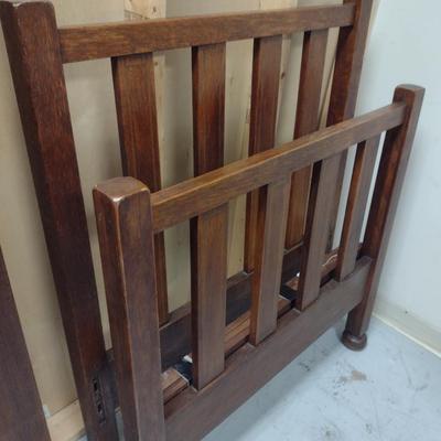 Children's Size Antique Bed with Inlay Design