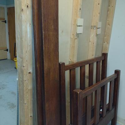 Children's Size Antique Bed with Inlay Design
