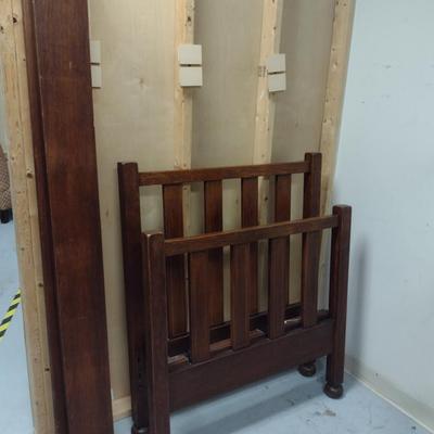 Children's Size Antique Bed with Inlay Design