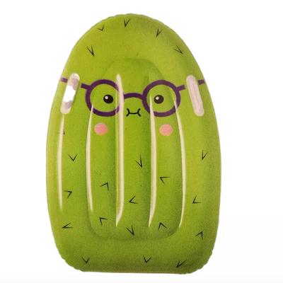 Green Cactus Kids 3+ Inflatable Kick Board Boogie Board with Handles 33" x 22" Pool Float