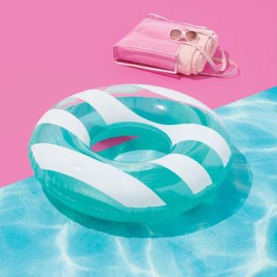 Sun Squad Youth 9+ 31" Swim Tube Mint Green & White Stripe Swimming Pool Float