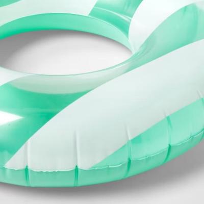 Sun Squad Youth 9+ 31" Swim Tube Mint Green & White Stripe Swimming Pool Float