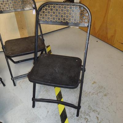 Antique Children's Metal Folding Garden Chairs- Set of Four