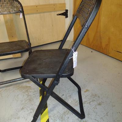 Antique Children's Metal Folding Garden Chairs- Set of Four