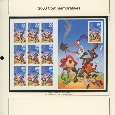 2000 Commemoratives:  Wile E. Coyote and Road Runner Stamp Sheet