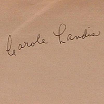 The Ping Girl Carole Landis signature slip 