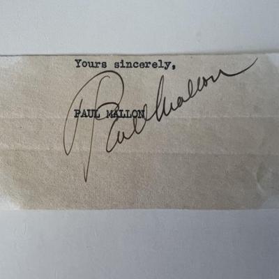 Columnist Paul Mallon original signature  
