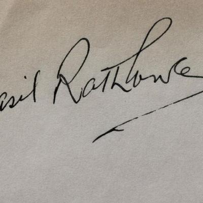 Basil Rathbone signature slip
