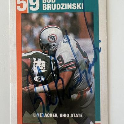 Miami Dolphins Bob Brudzinksi signed autograph card 