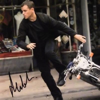 Matt Damon signed movie Bourne Identity still photo 