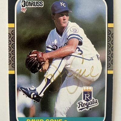 Kansas City Royals David Cone 1986 Leaf #502 signed trading card 