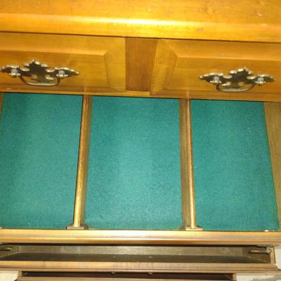 Vintage Wooden Sideboard with China Hutch Top
