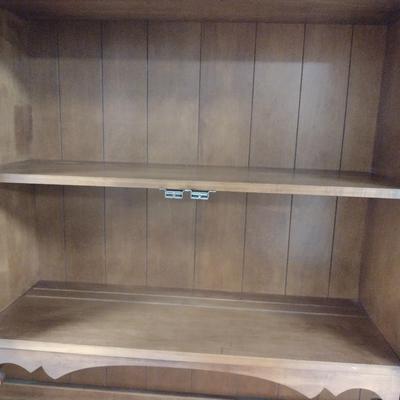 Vintage Wooden Sideboard with China Hutch Top