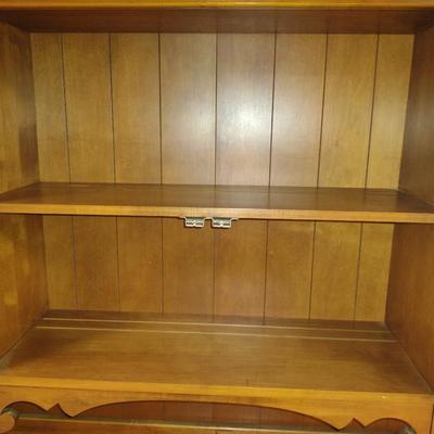 Vintage Wooden Sideboard with China Hutch Top