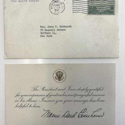 First Lady Mamie Eisenhower facsimile letter with first day cover 