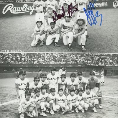 Jackie Earle Haley and David Stambaugh signed "The Bad News Bears Go to Japan" movie photo 