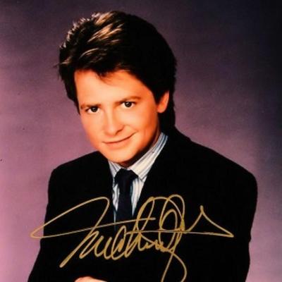 Michael J. Fox signed portrait photo 