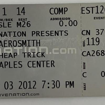 Aerosmith concert ticket Staples Center Dec. 12, 2012