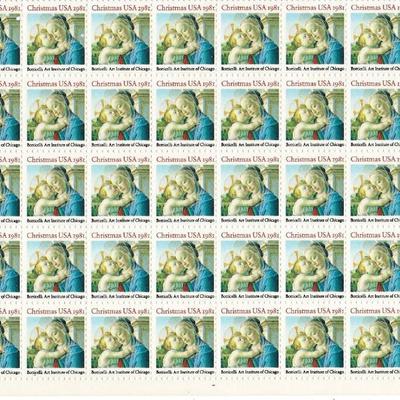 Christmas 1981 Art Institute of Chicago stamp sheet