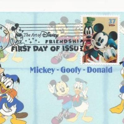 Mickey- Goofy- Donald FDC
