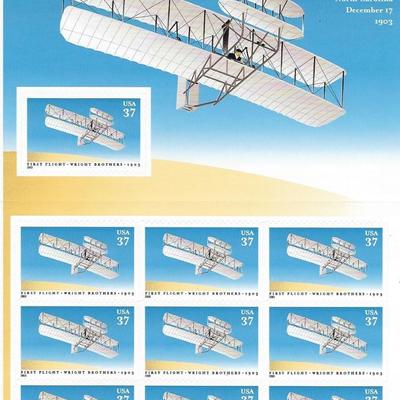 First Controlled Flight of The Wright Brothers Stamps