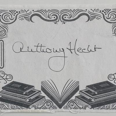Poet Anthony Hecht original signature