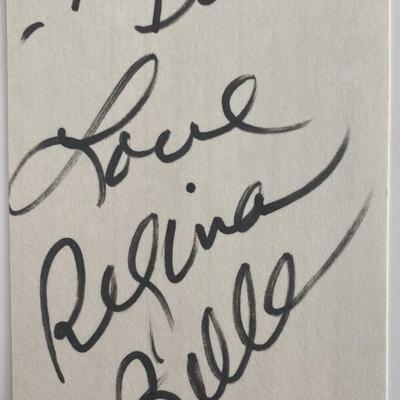 Regina Belle signed note 