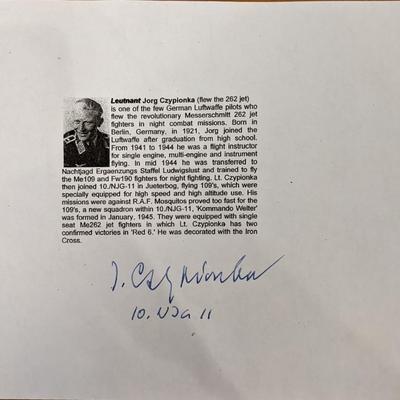 WW2 German Pilot Signed Page