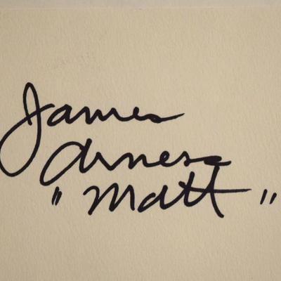 Gunsmoke James Arness signature slip