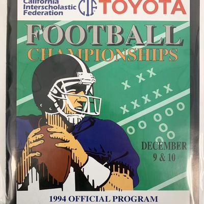 Football Championships Official Program Dec 9&10 1994