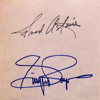 Fred Astaire and Ginger Rogers signature slip
