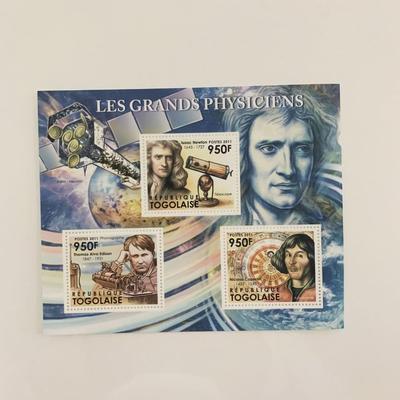 Great Physicists Commemorative Souvenir Stamp Set