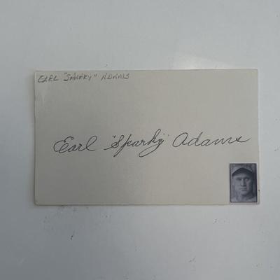MLB Earl John "Sparky" Adams original signature