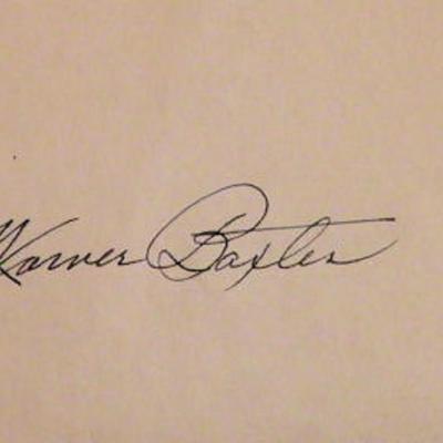 Warner Baxter signature slip